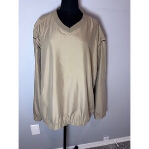 Grand Slam Golf Pullover Jacket Men's XXL Tan V-Neck Lightweight
